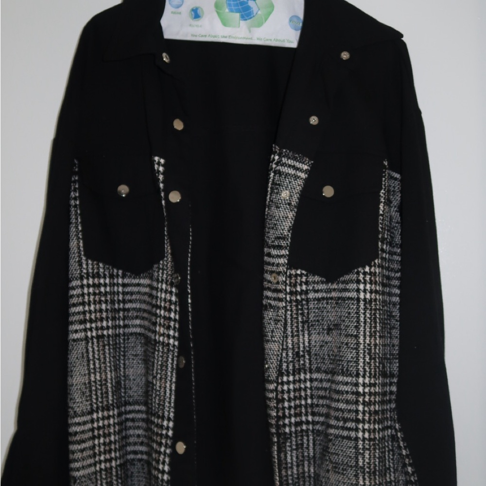 Black and White Plaid Overshirt